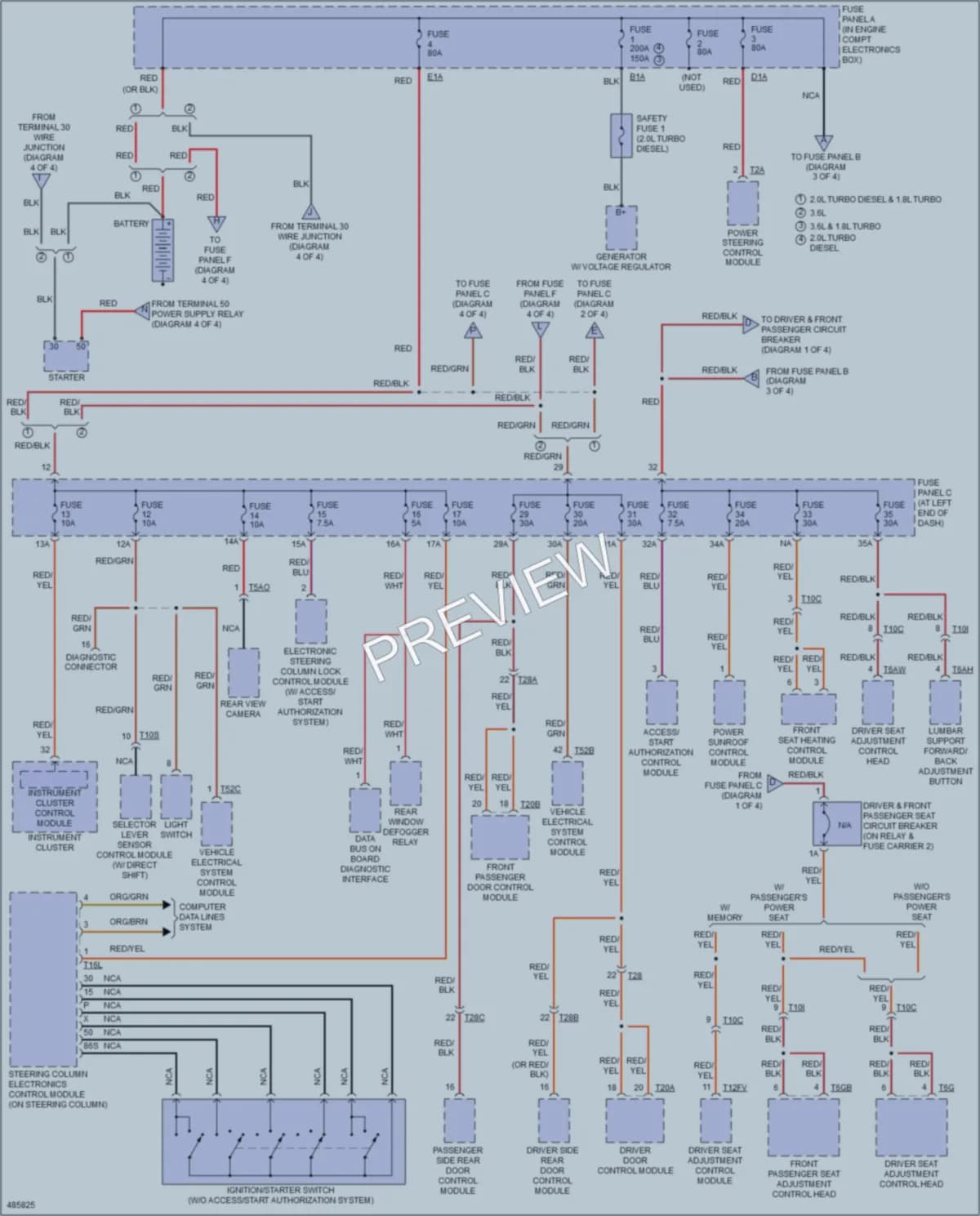 2015 Volkswagen Passat Power Distribution wiring diagram preview