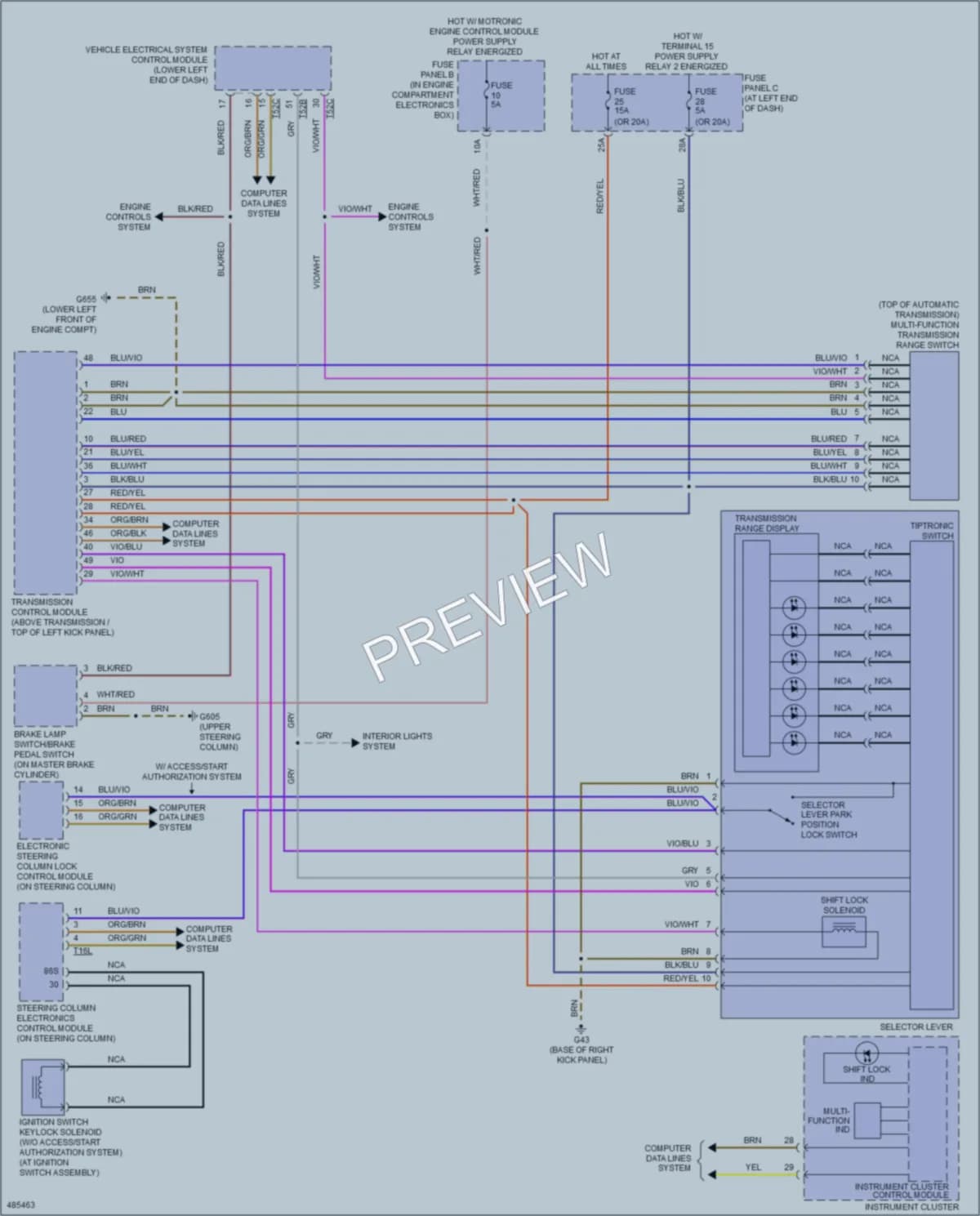 2015 Volkswagen Passat Shift Interlock wiring diagram preview