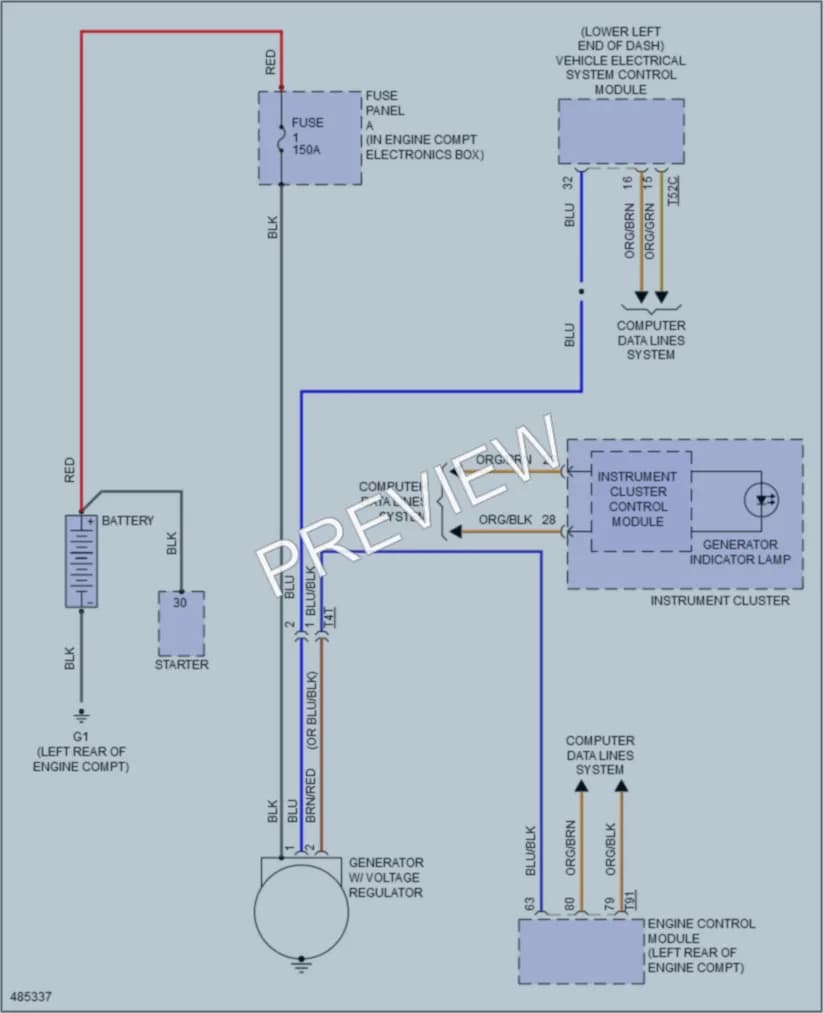 2015 Volkswagen Passat Starting Charging wiring diagram preview