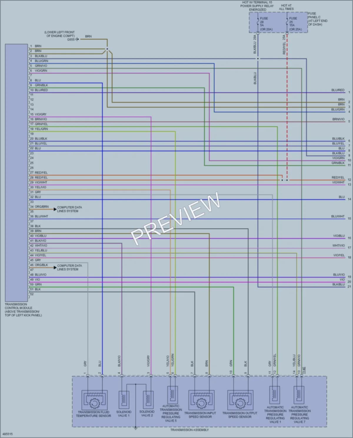 2015 Volkswagen Passat Transmission wiring diagram preview