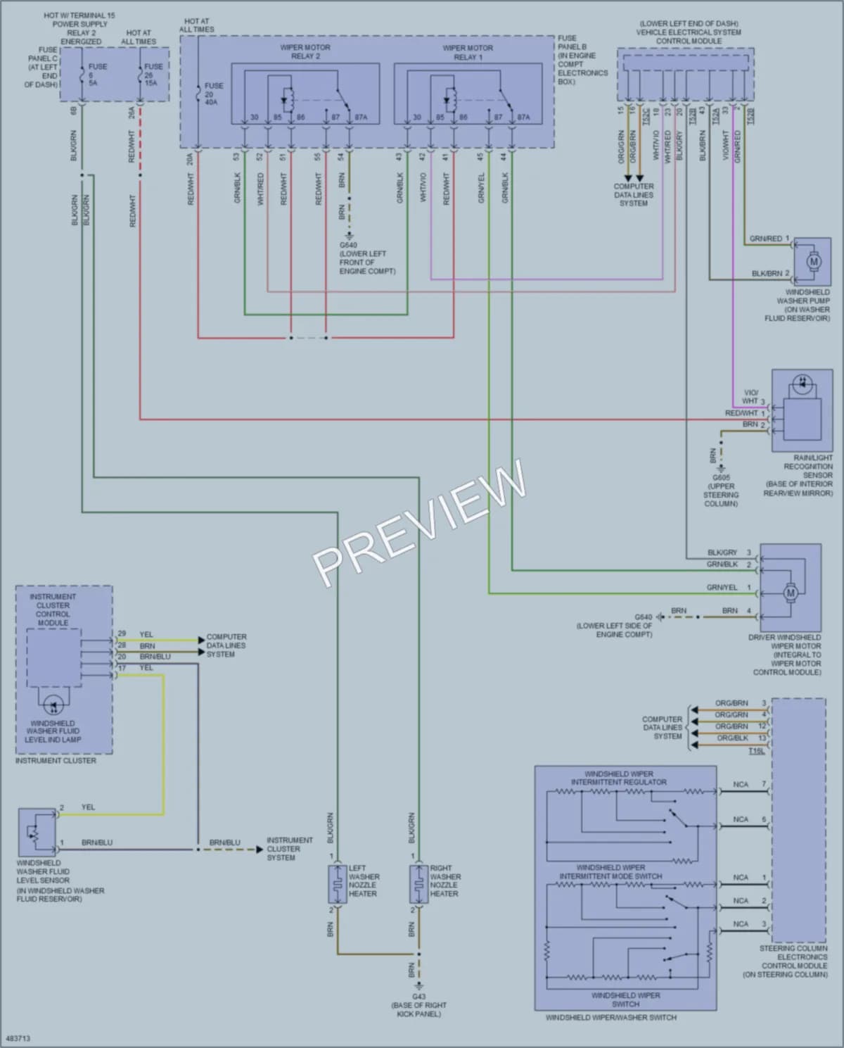 2015 Volkswagen Passat Wiper Washer wiring diagram preview