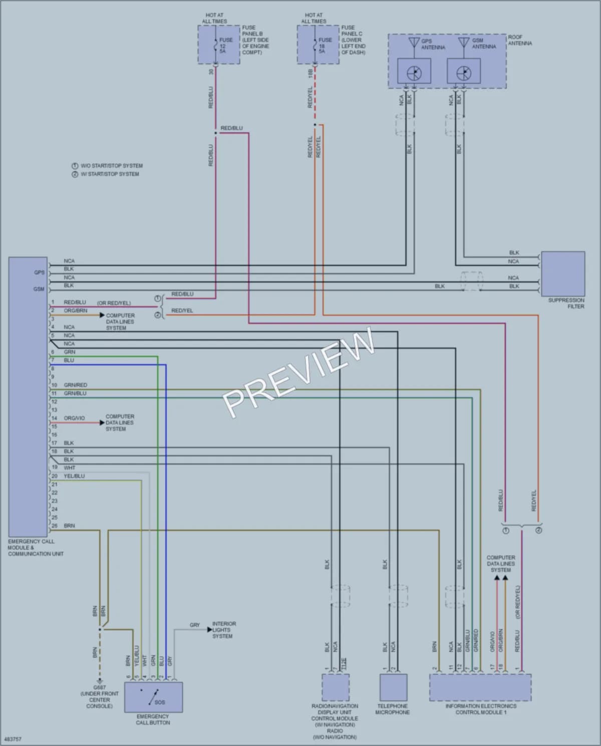 2015 Volkswagen Tiguan Navigation wiring diagram preview