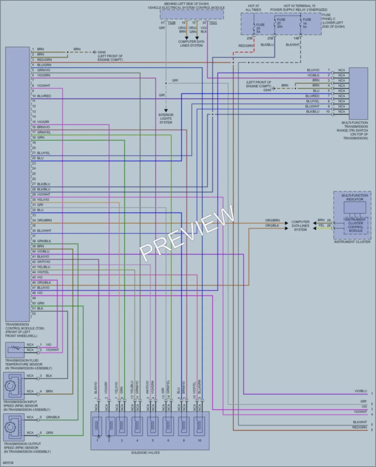 2015 Volkswagen Tiguan Transmission wiring diagram preview