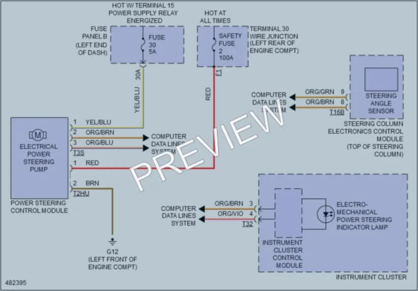 2015 Volkswagen Touareg Electronic Power Steering wiring diagram preview