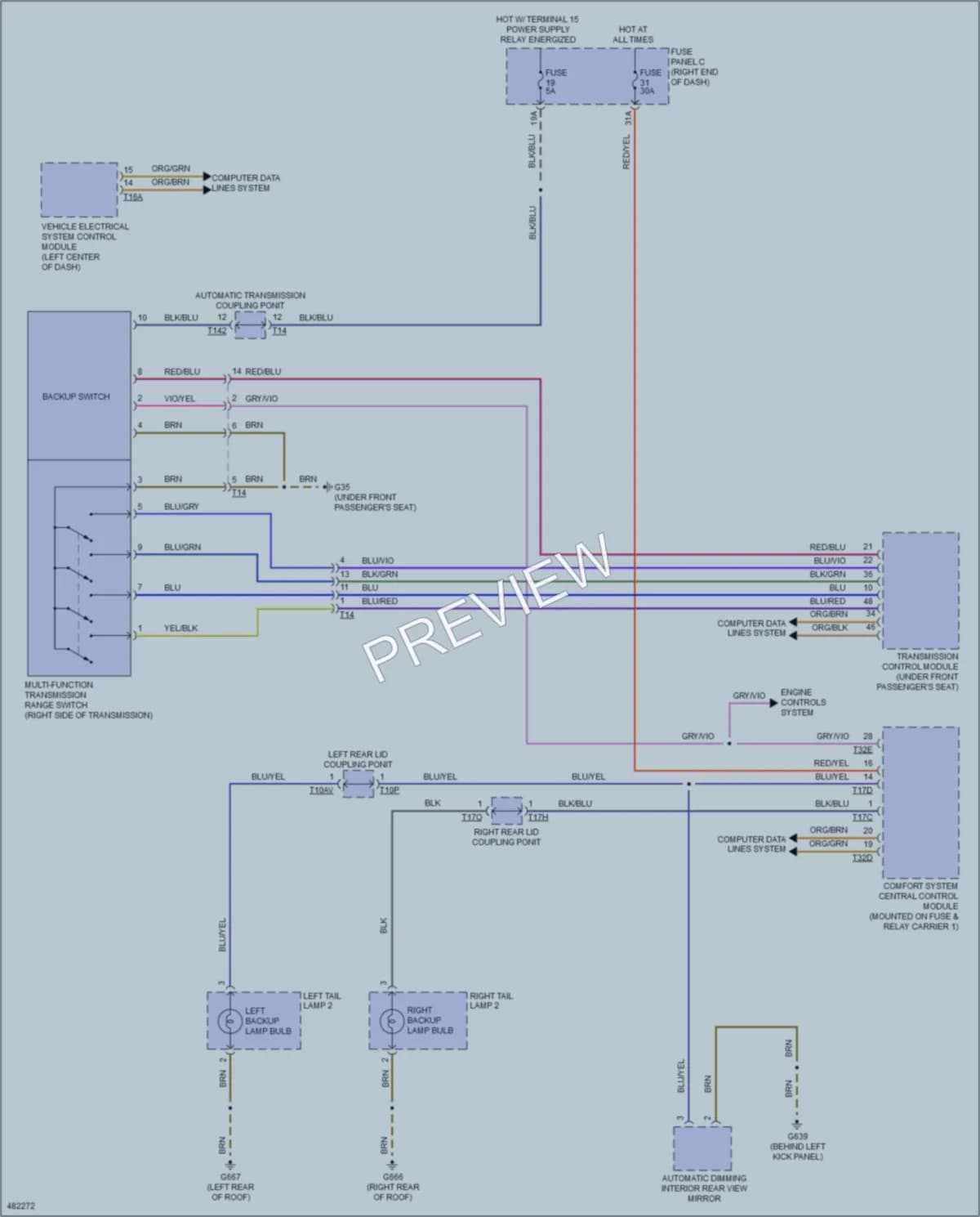 2015 Volkswagen Touareg Exterior Lights wiring diagram preview
