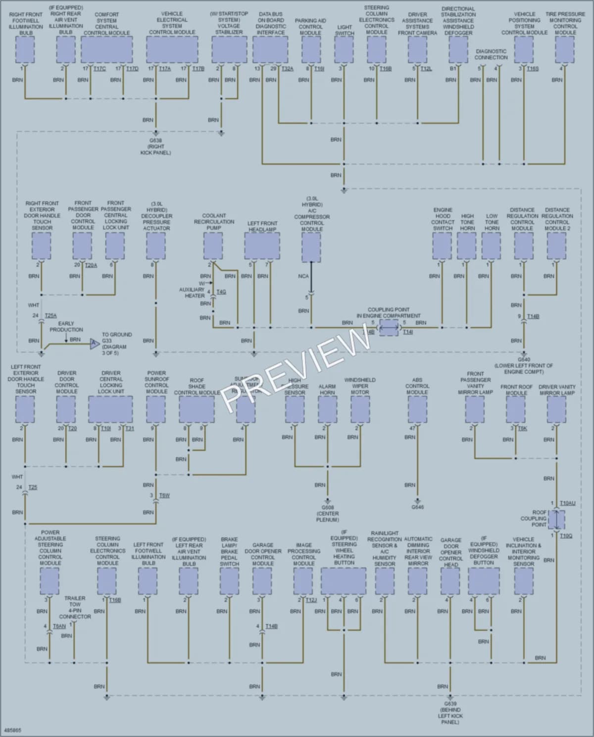2015 Volkswagen Touareg Ground Distribution wiring diagram preview
