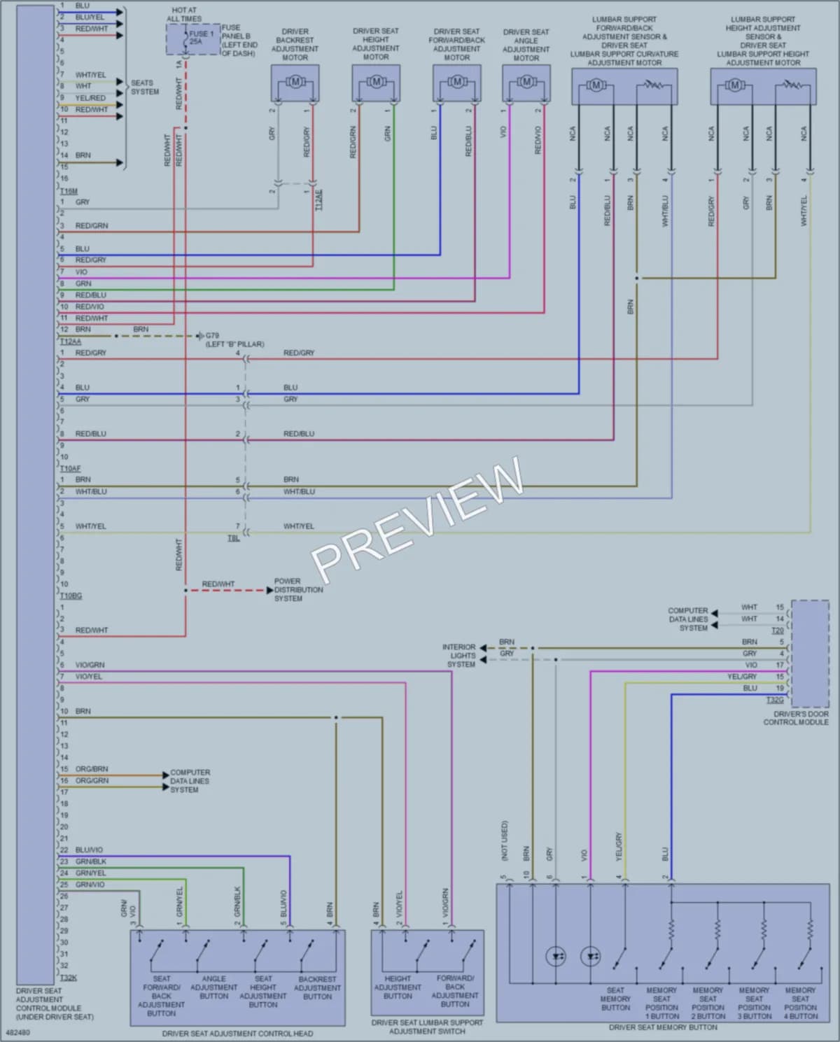 2015 Volkswagen Touareg Memory Systems wiring diagram preview