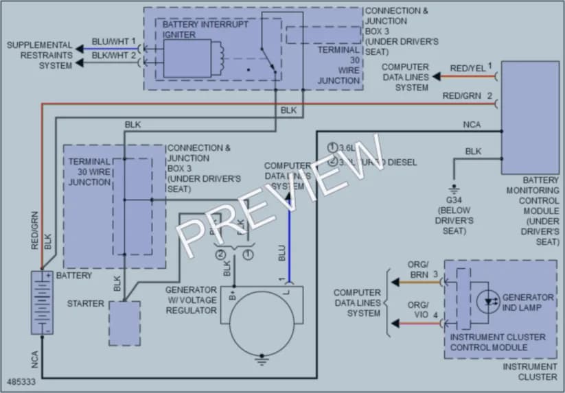 2015 Volkswagen Touareg Starting Charging wiring diagram preview