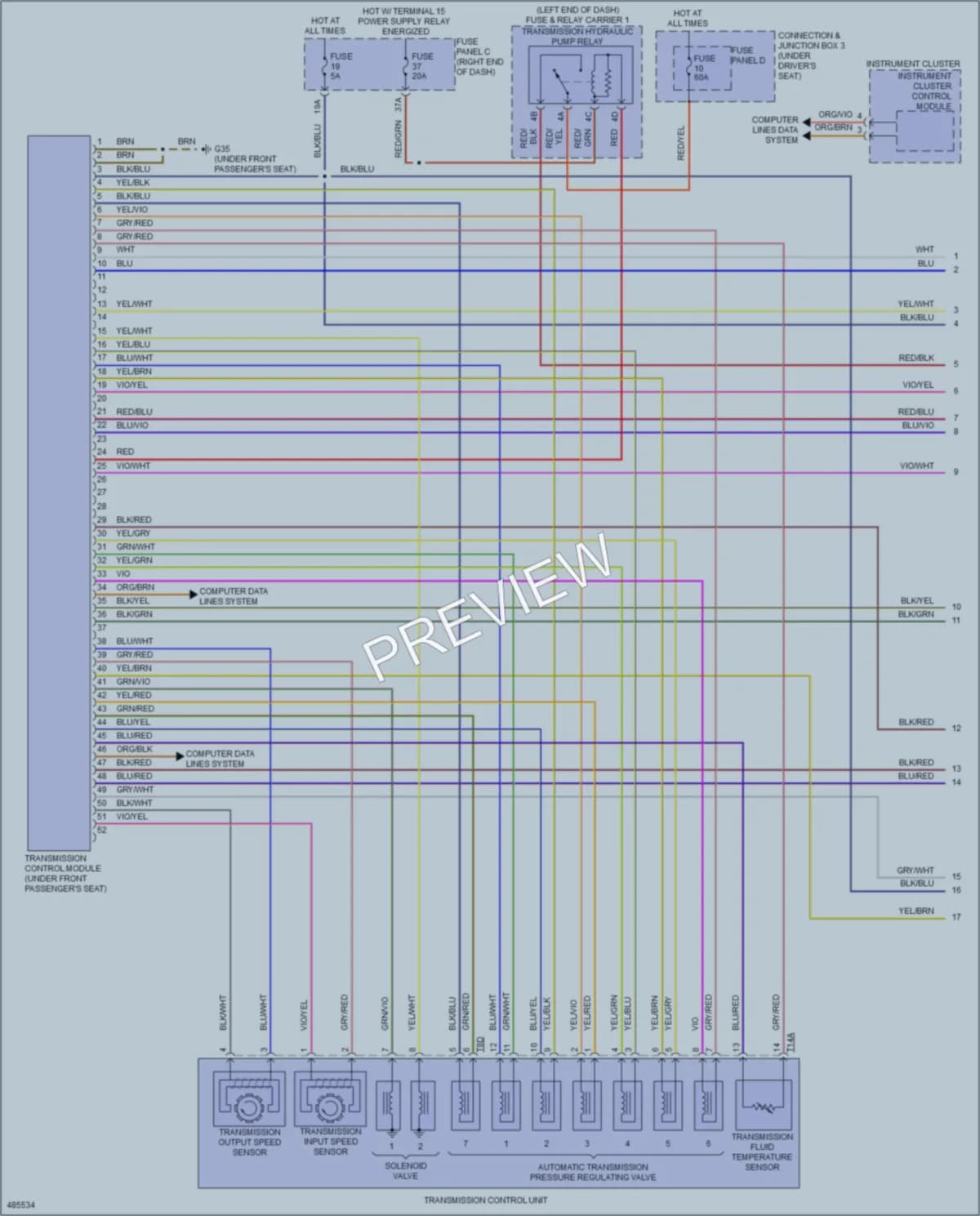 2015 Volkswagen Touareg Transmission wiring diagram preview