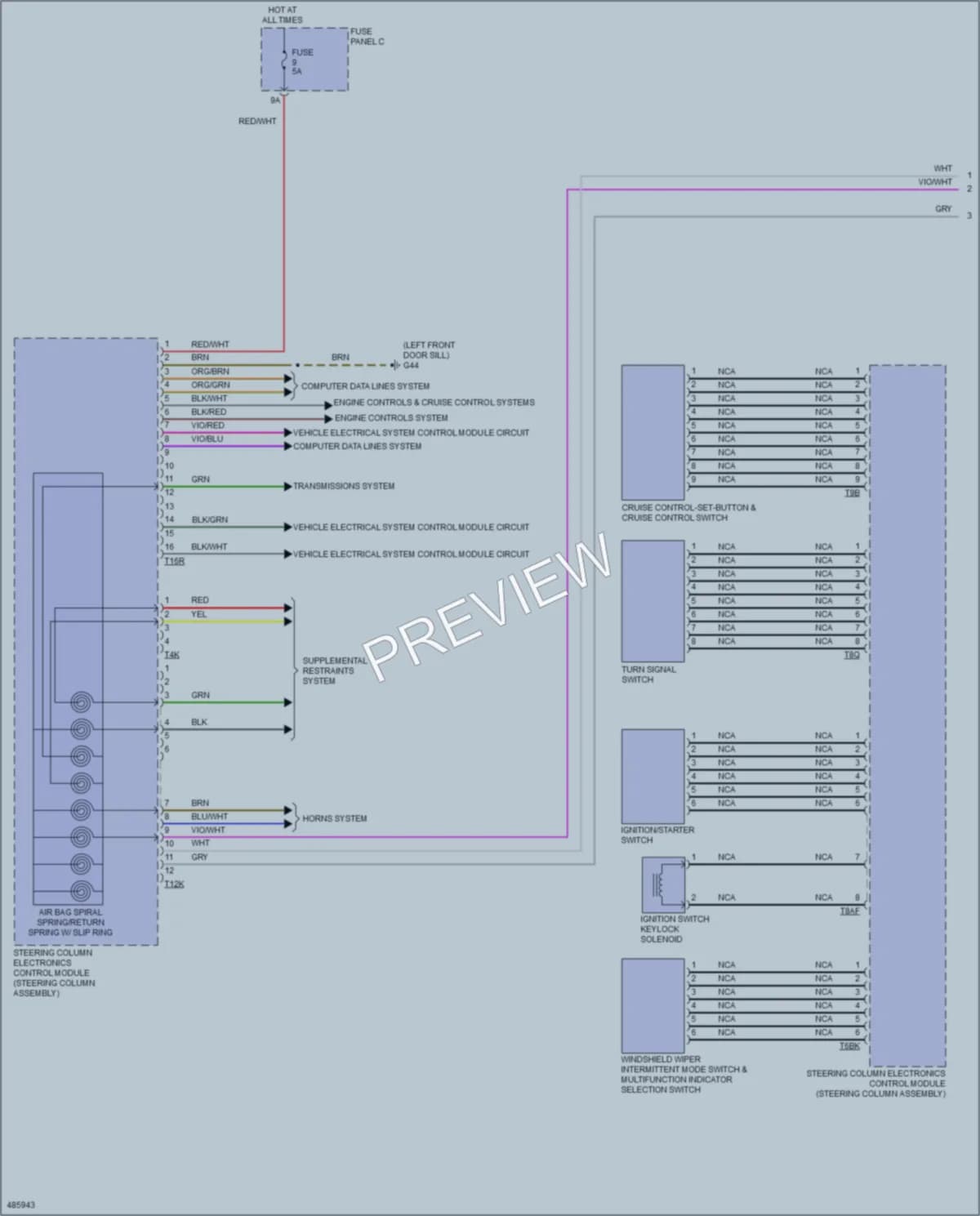 2015 Volkswagen eGolf Body Control Modules wiring diagram preview