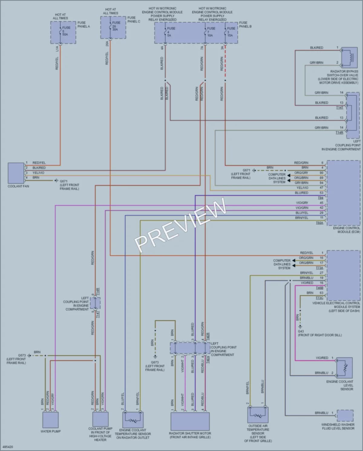 2015 Volkswagen eGolf Cooling Fan wiring diagram preview
