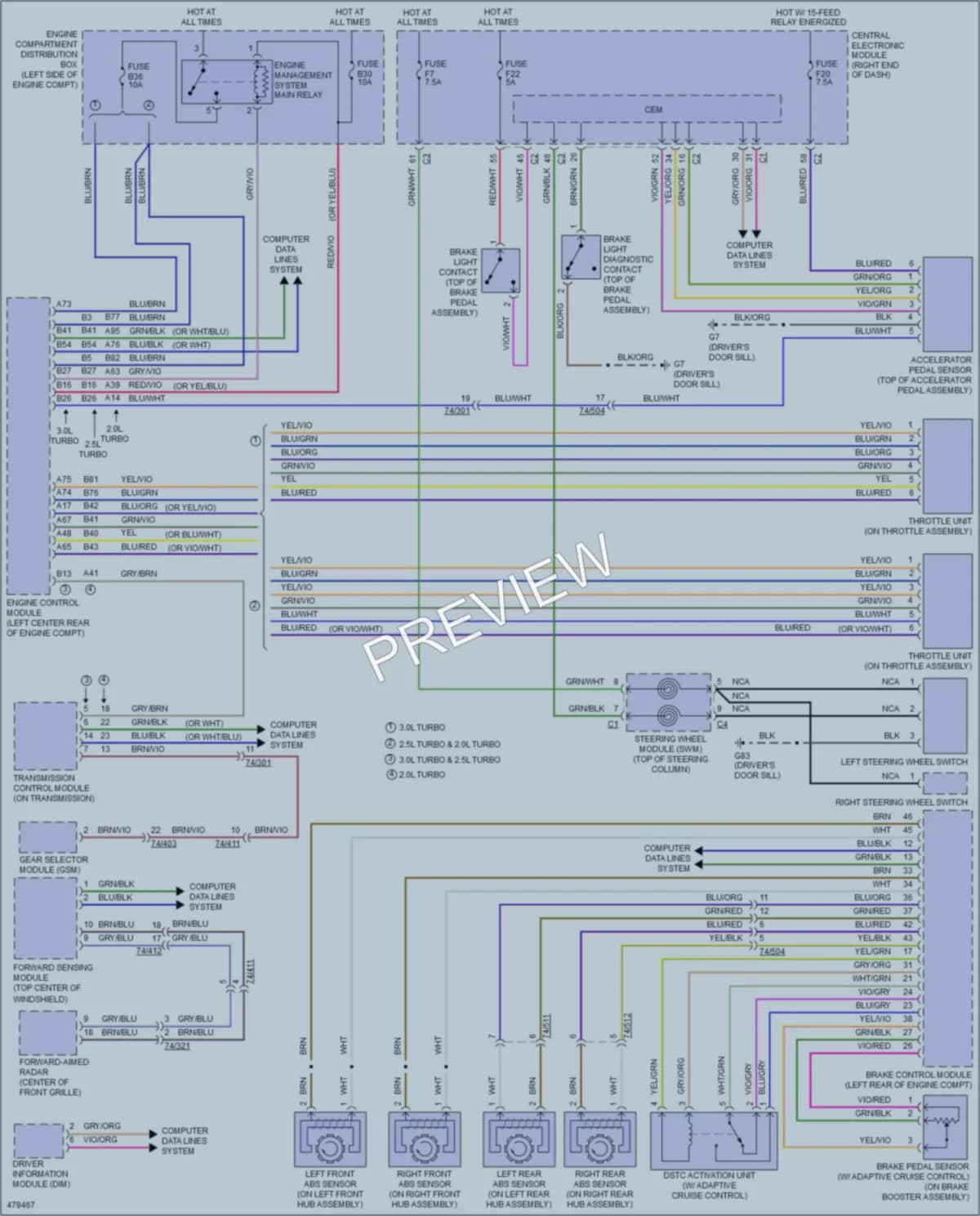 2015 Volvo S60 Cruise Control wiring diagram preview