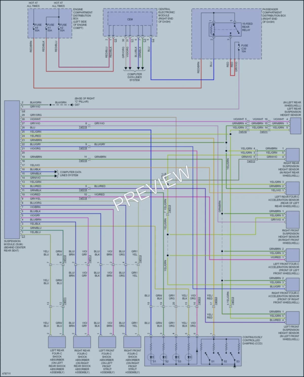 2015 Volvo S60 Electronic Suspension wiring diagram preview