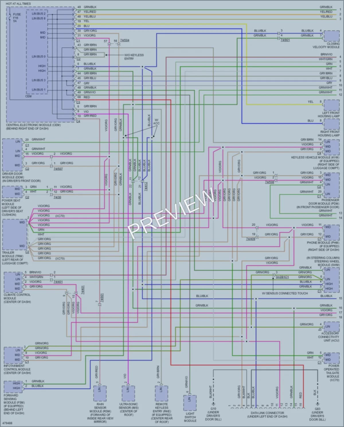2015 Volvo S80 Computer Data Lines wiring diagram preview
