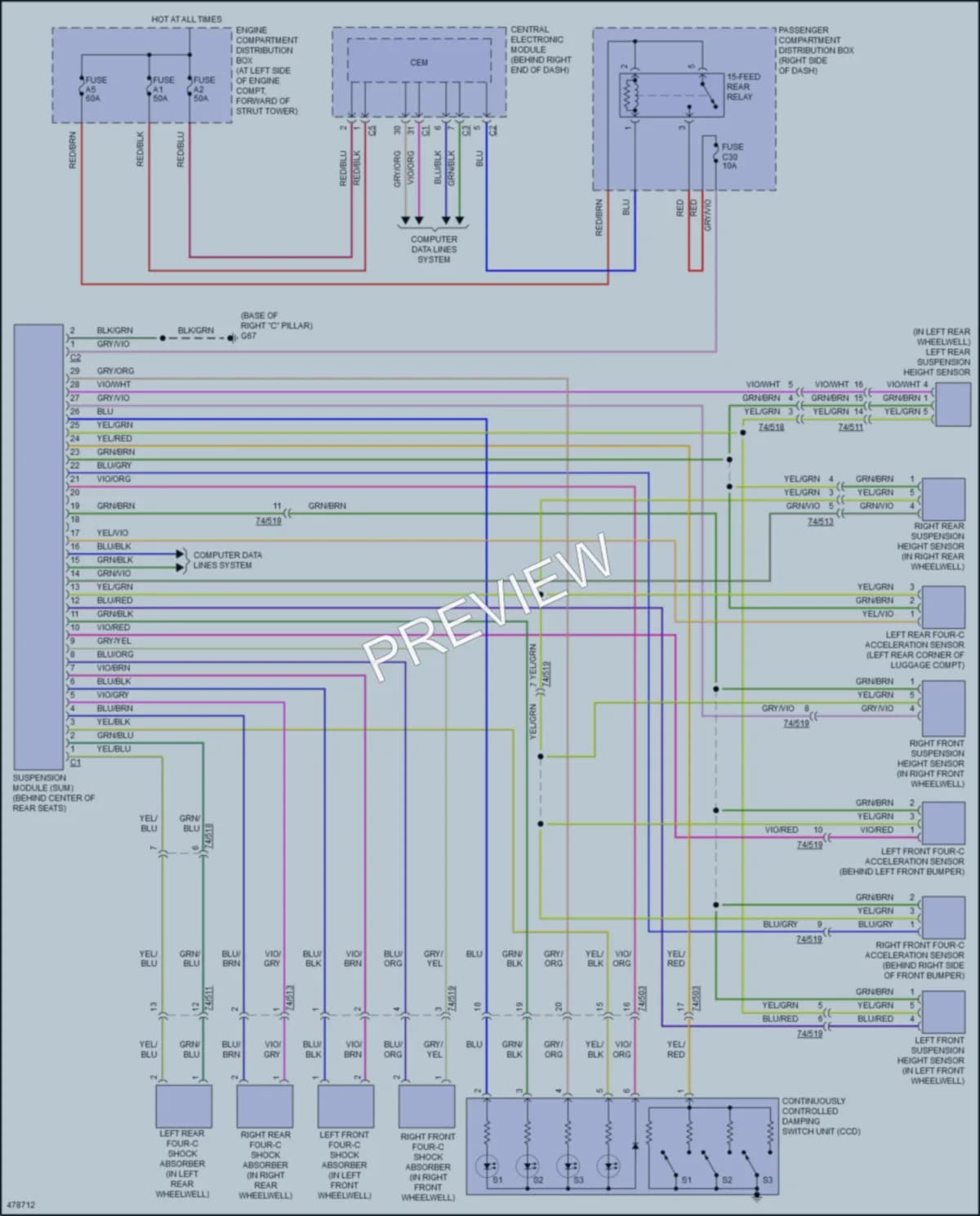 2015 Volvo S80 Electronic Suspension wiring diagram preview