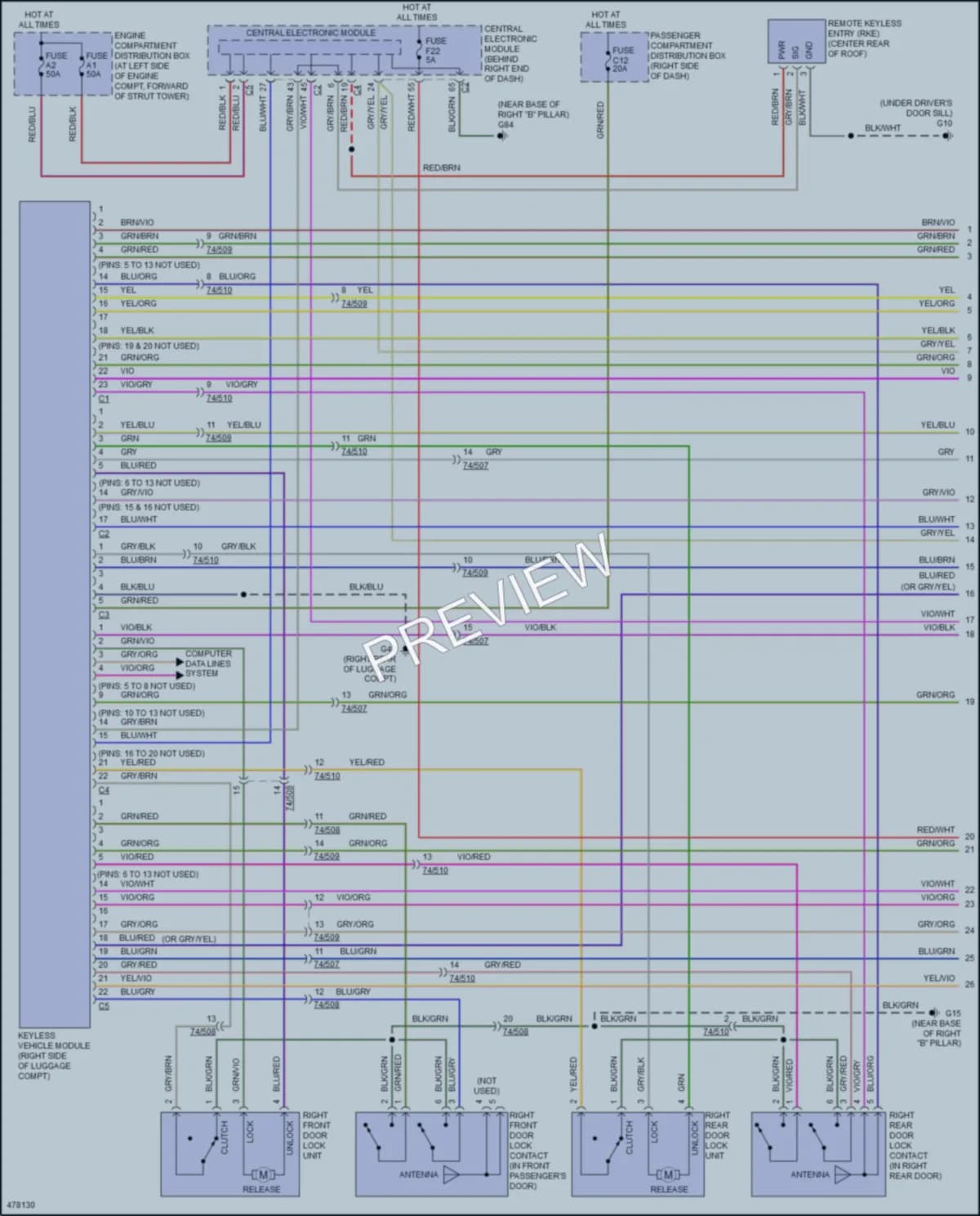 2015 Volvo S80 Power Door Locks wiring diagram preview