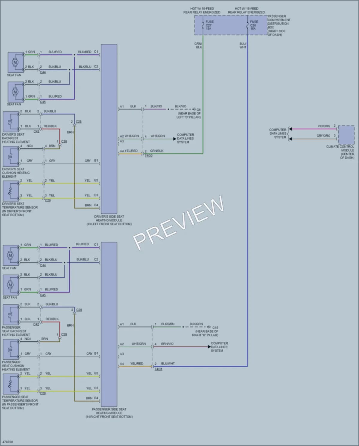 2015 Volvo S80 Power Seats wiring diagram preview