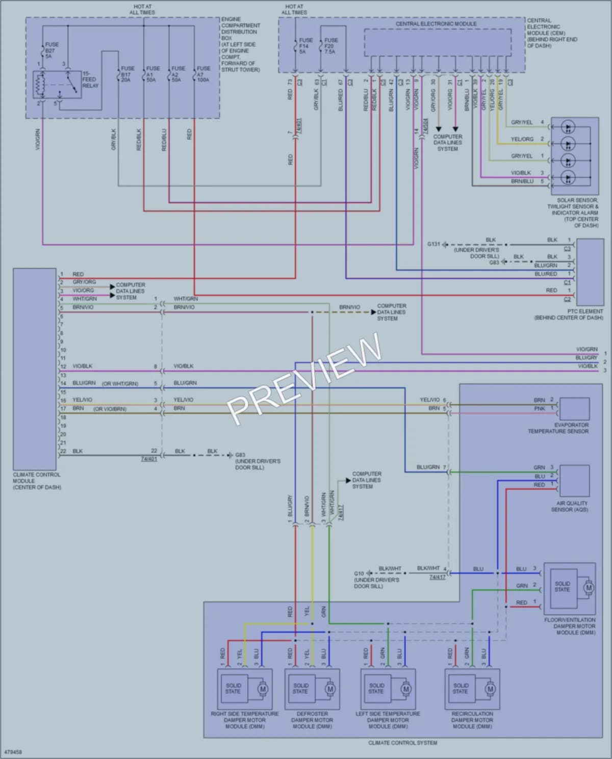 2015 Volvo XC70 Air Conditioning wiring diagram preview