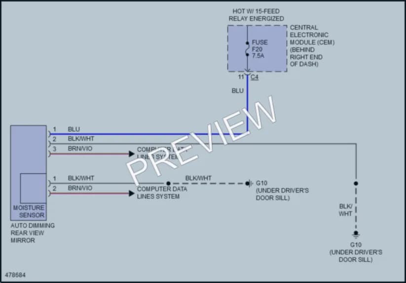 2015 Volvo XC70 Power Mirrors wiring diagram preview