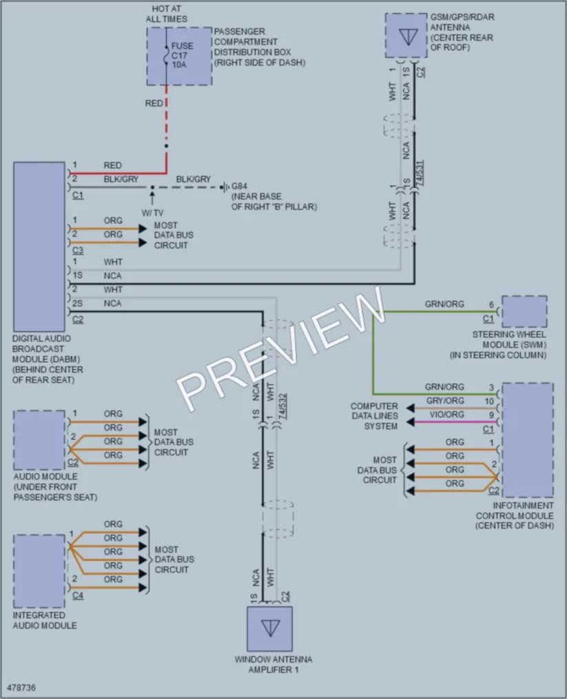 2015 Volvo XC70 Radio wiring diagram preview