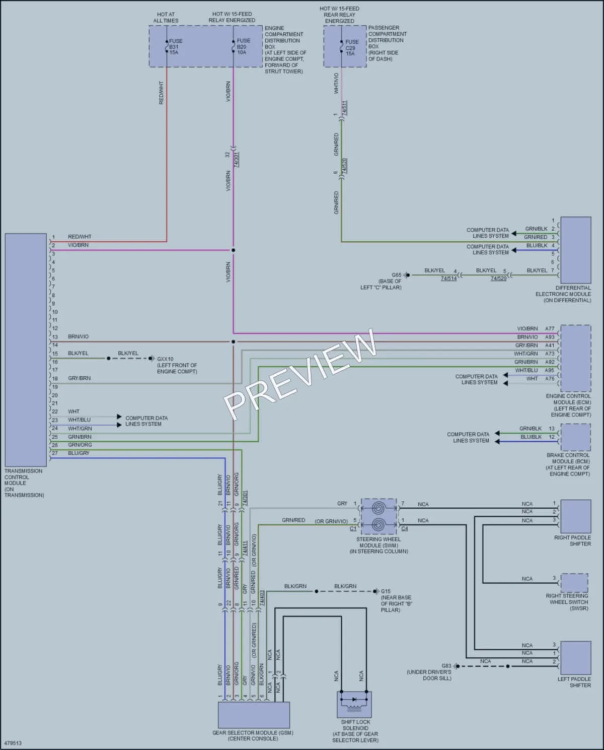 2015 Volvo XC70 Transmission wiring diagram preview