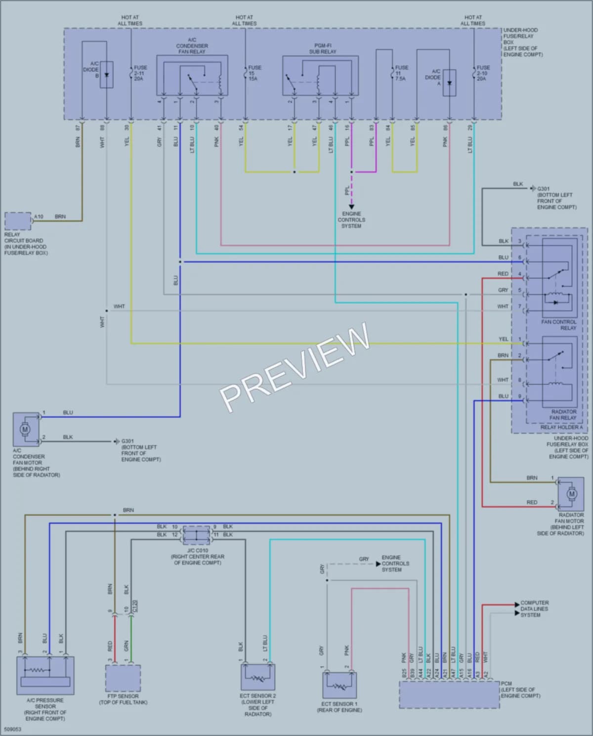 2016 Acura ILX Cooling Fan wiring diagram preview