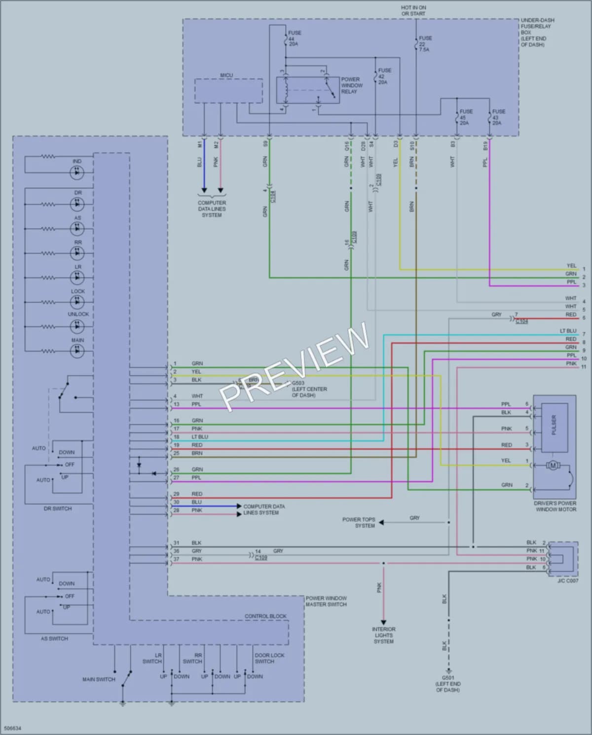 2016 Acura ILX Power Windows wiring diagram preview