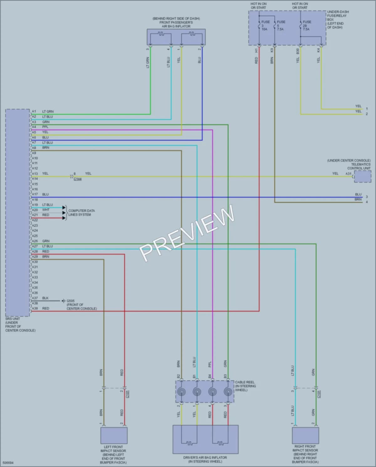2016 Acura ILX Supplemental Restraints wiring diagram preview