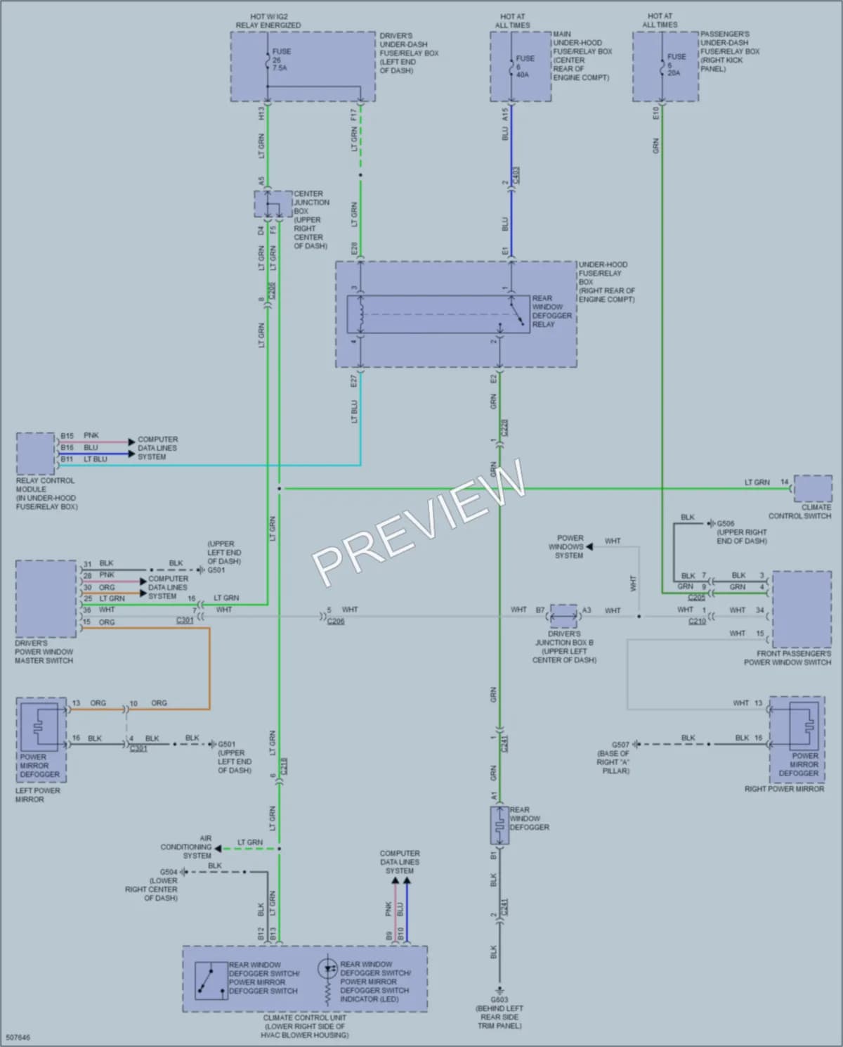 2016 Acura MDX Defoggers wiring diagram preview