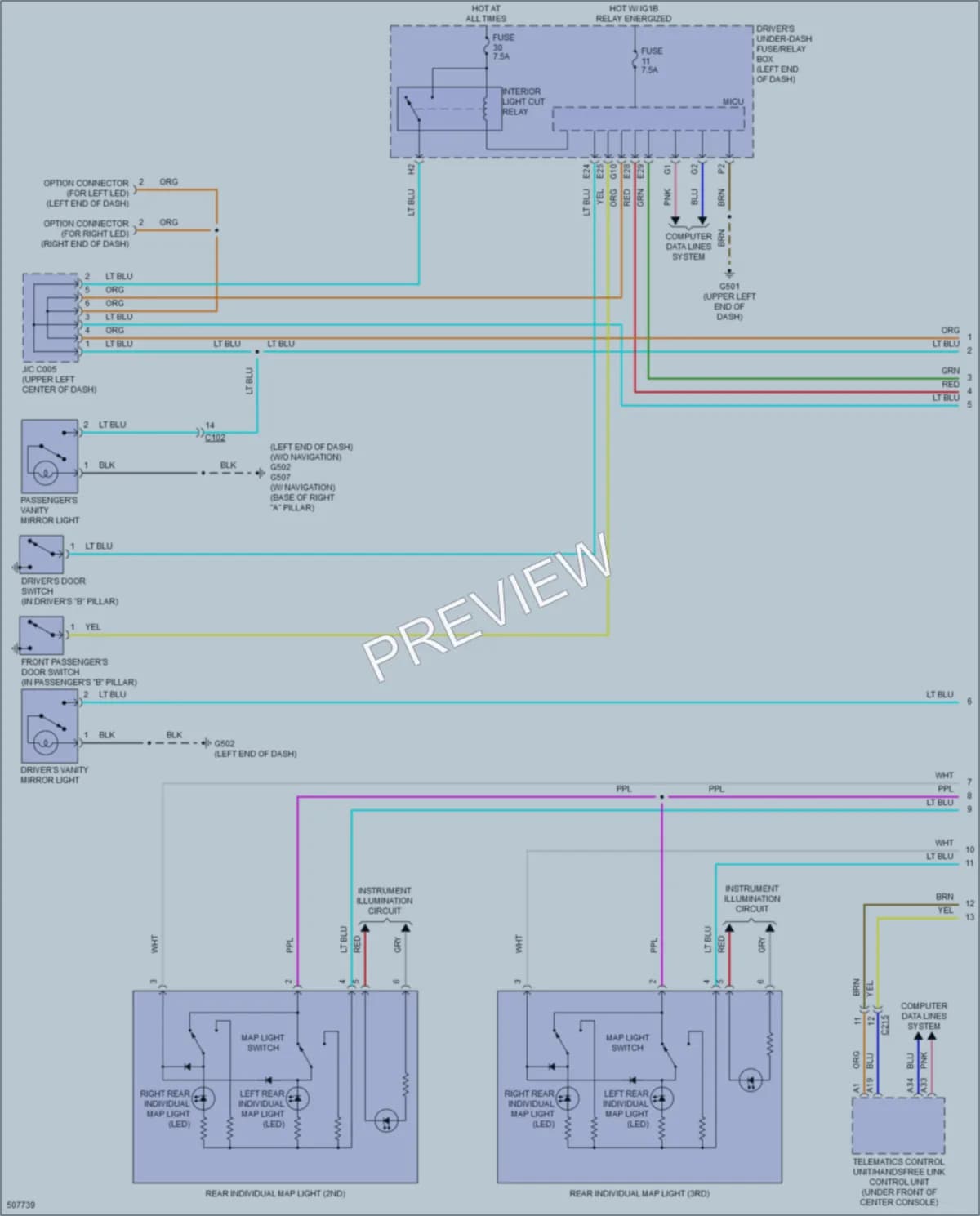 2016 Acura MDX Interior Lights wiring diagram preview
