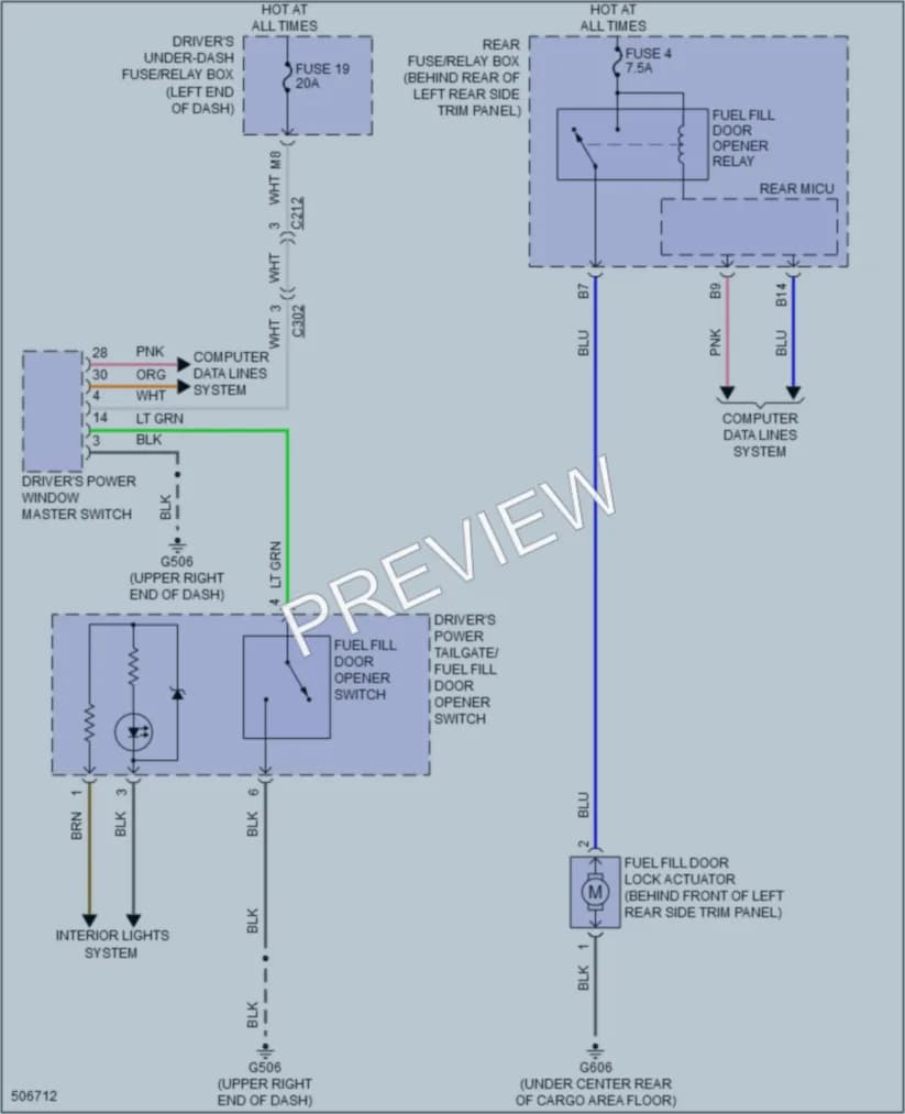 2016 Acura MDX Trunk Tailgate Fuel Door wiring diagram preview