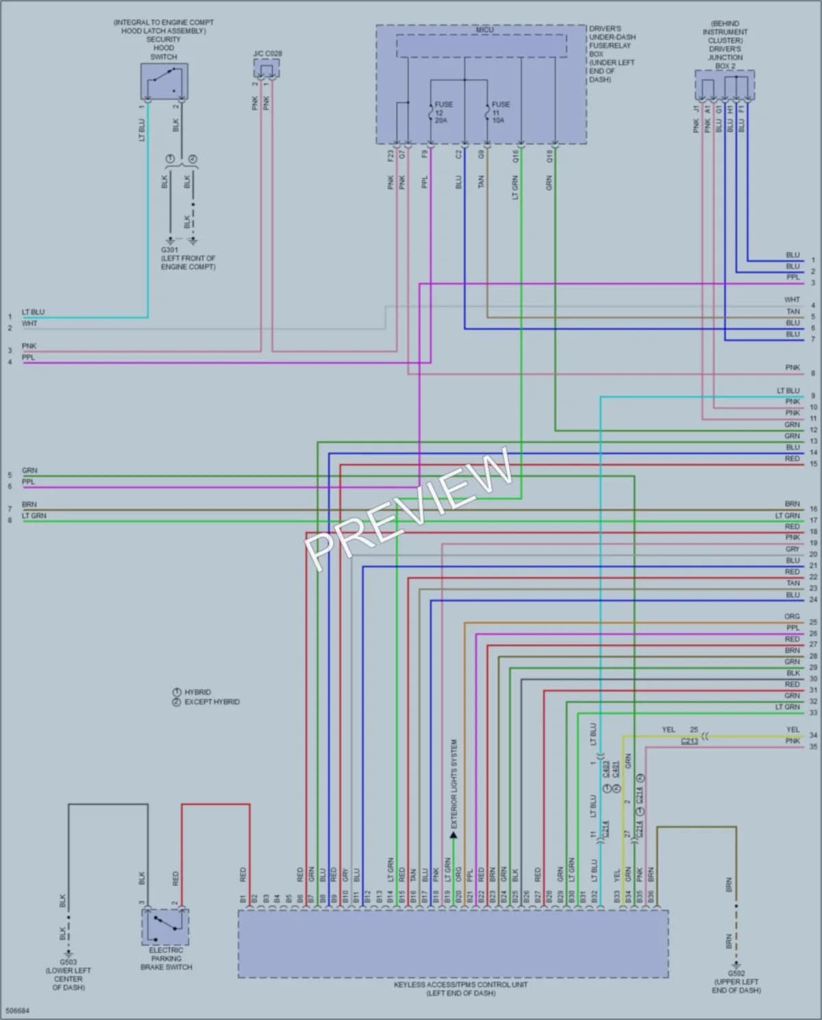 2016 Acura RLX Anti Theft wiring diagram preview