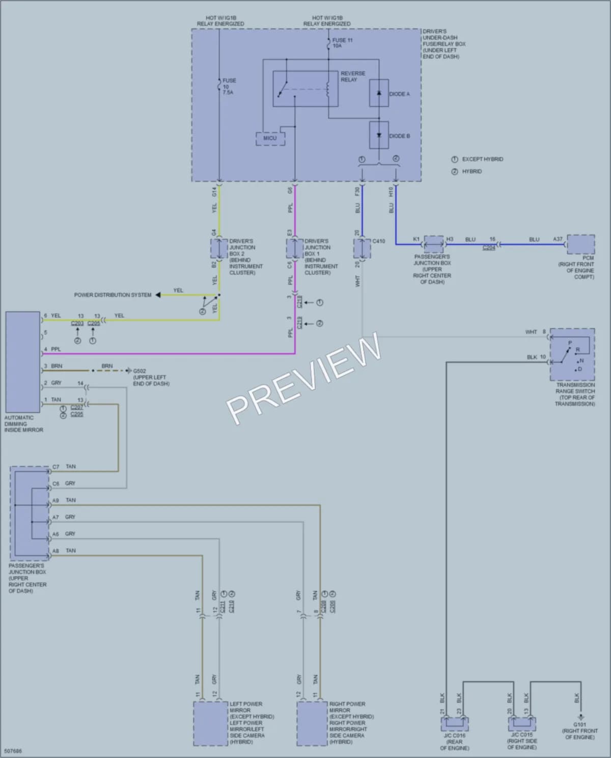 2016 Acura RLX Power Mirrors wiring diagram preview