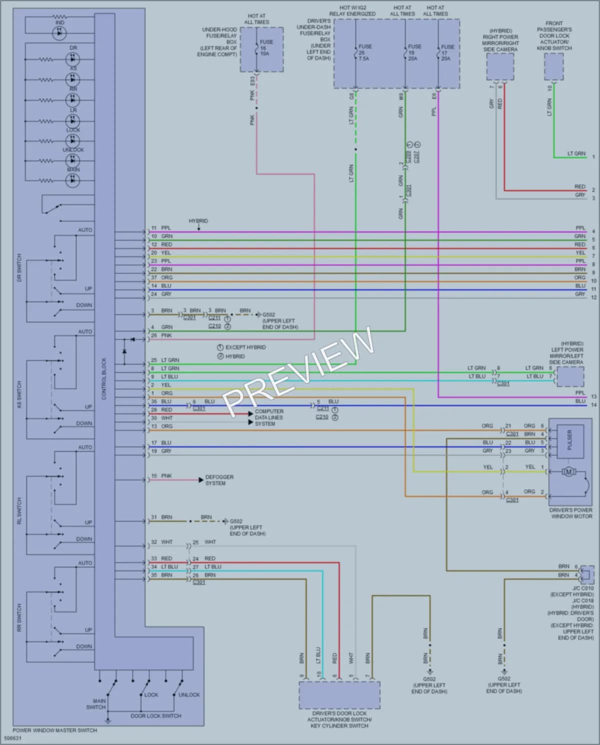 2016 Acura RLX Power Windows wiring diagram preview