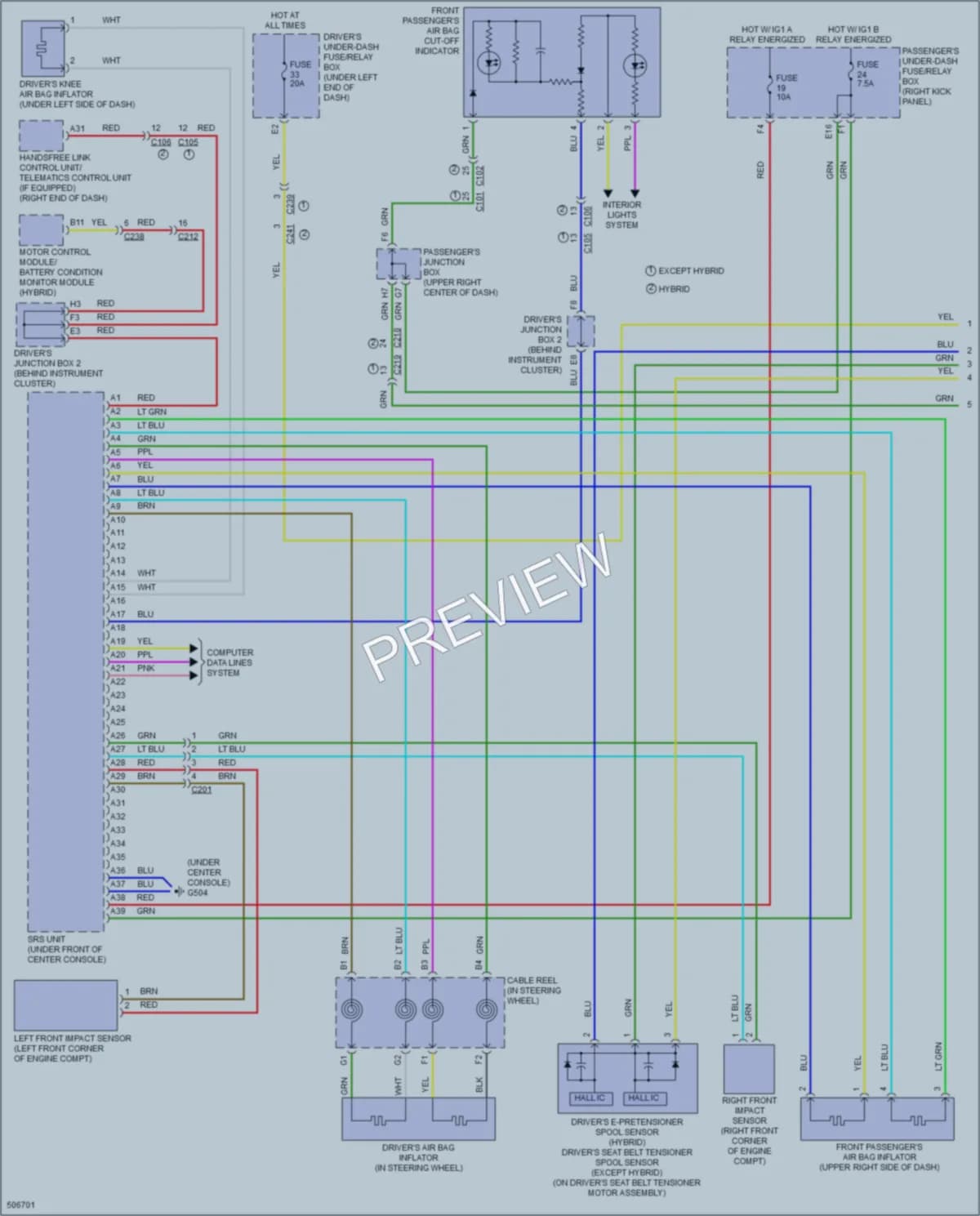 2016 Acura RLX Supplemental Restraints wiring diagram preview