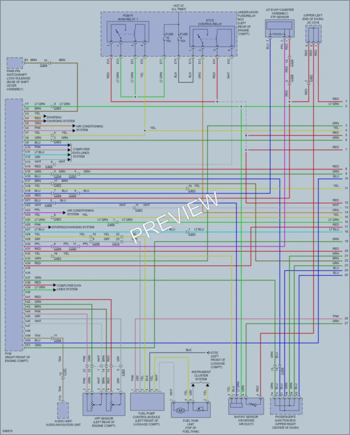 2016 Acura RLXSportHybrid Engine Performance wiring diagram preview