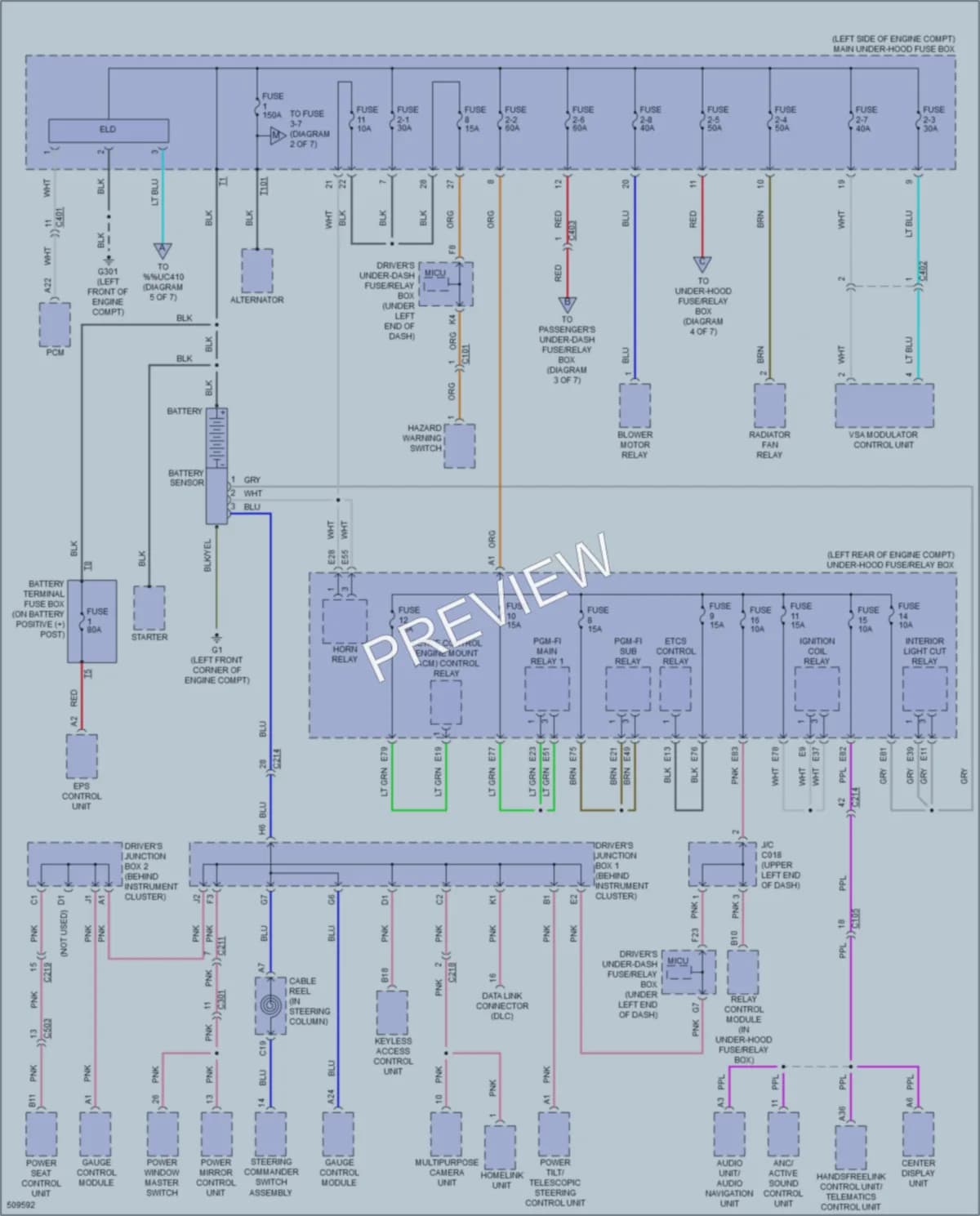 2016 Acura RLXSportHybrid Power Distribution wiring diagram preview