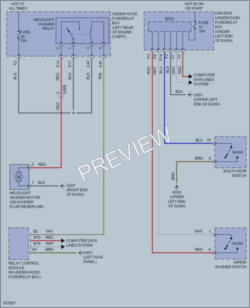 2016 Acura RLXSportHybrid Wiper Washer wiring diagram preview
