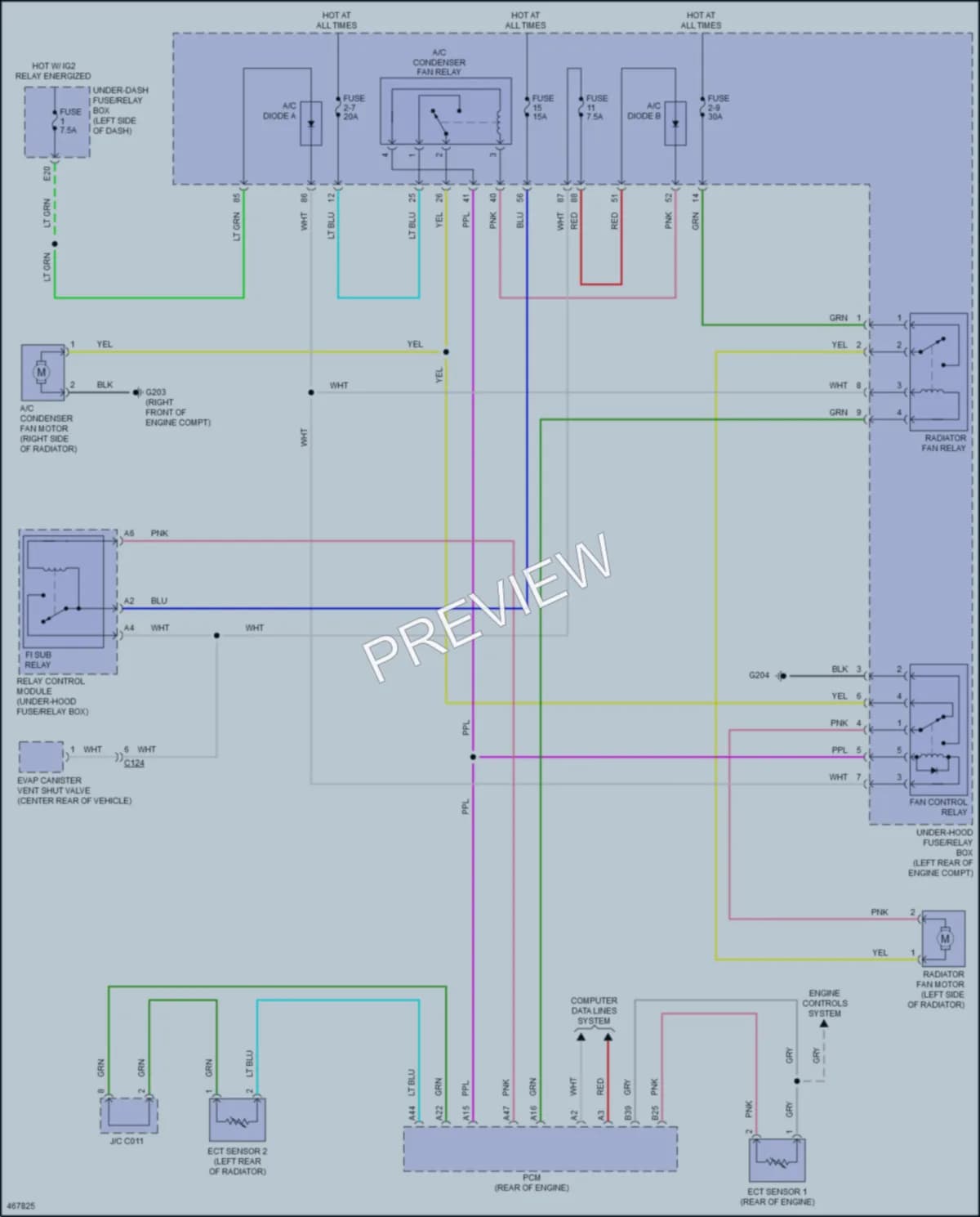 2016 Acura TLX Cooling Fan wiring diagram preview