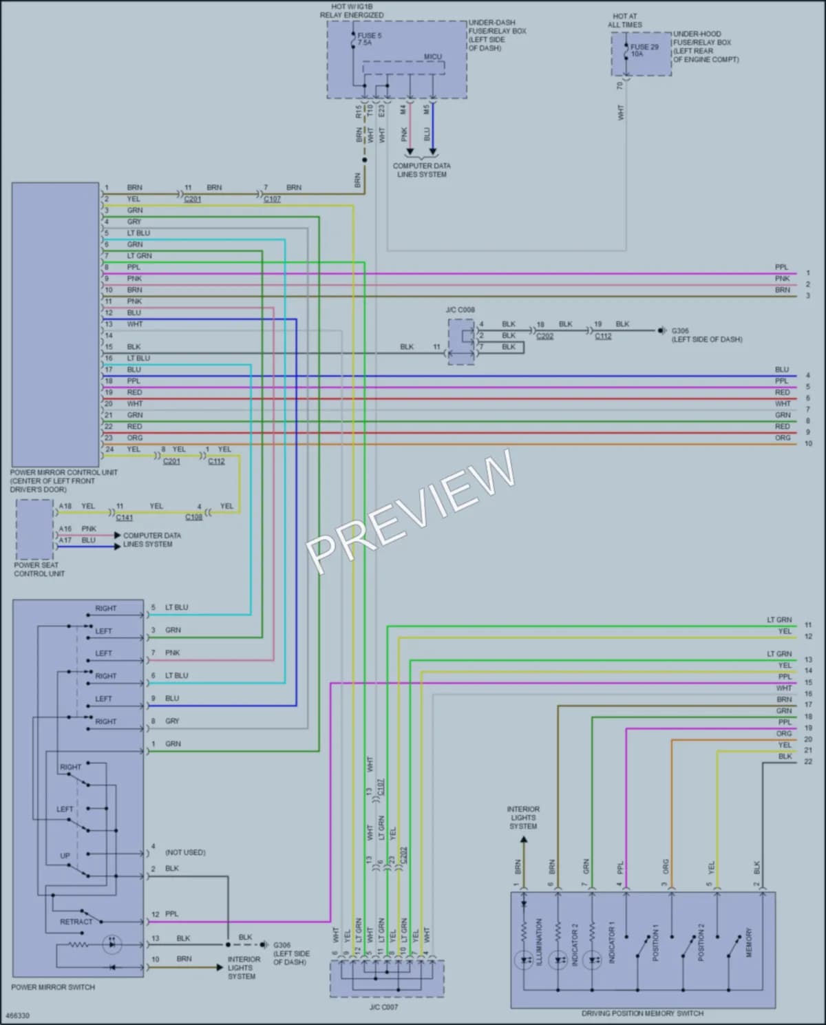 2016 Acura TLX Memory Systems wiring diagram preview