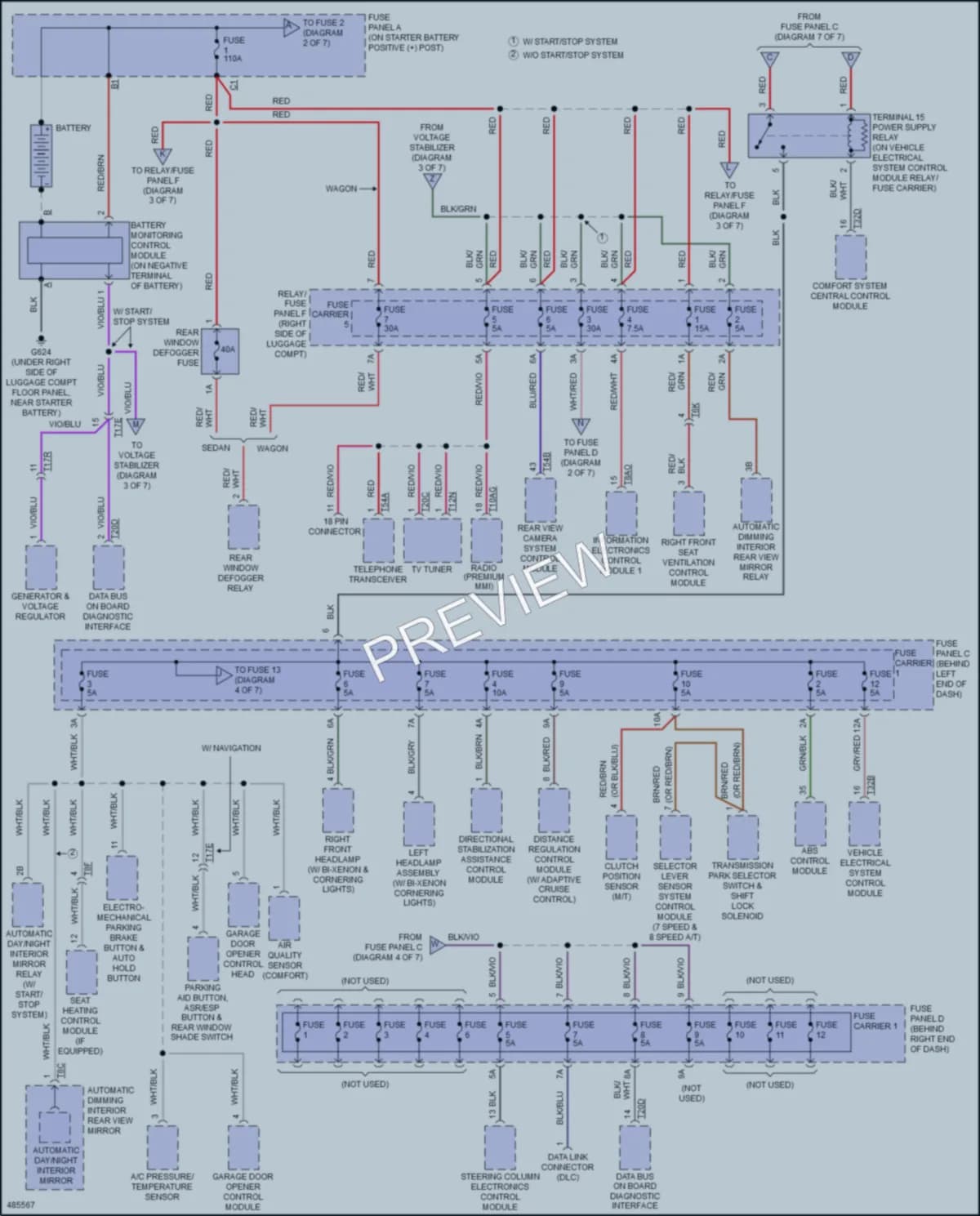 2016 Audi A4 Power Distribution wiring diagram preview