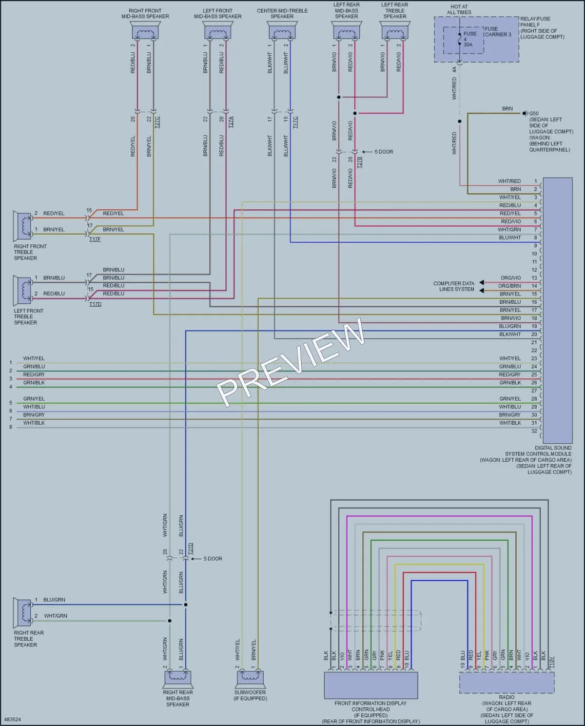 2016 Audi A4 Radio wiring diagram preview