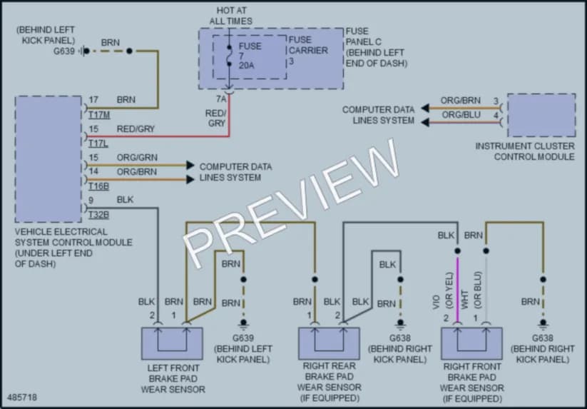 2016 Audi A4 Warning Systems wiring diagram preview