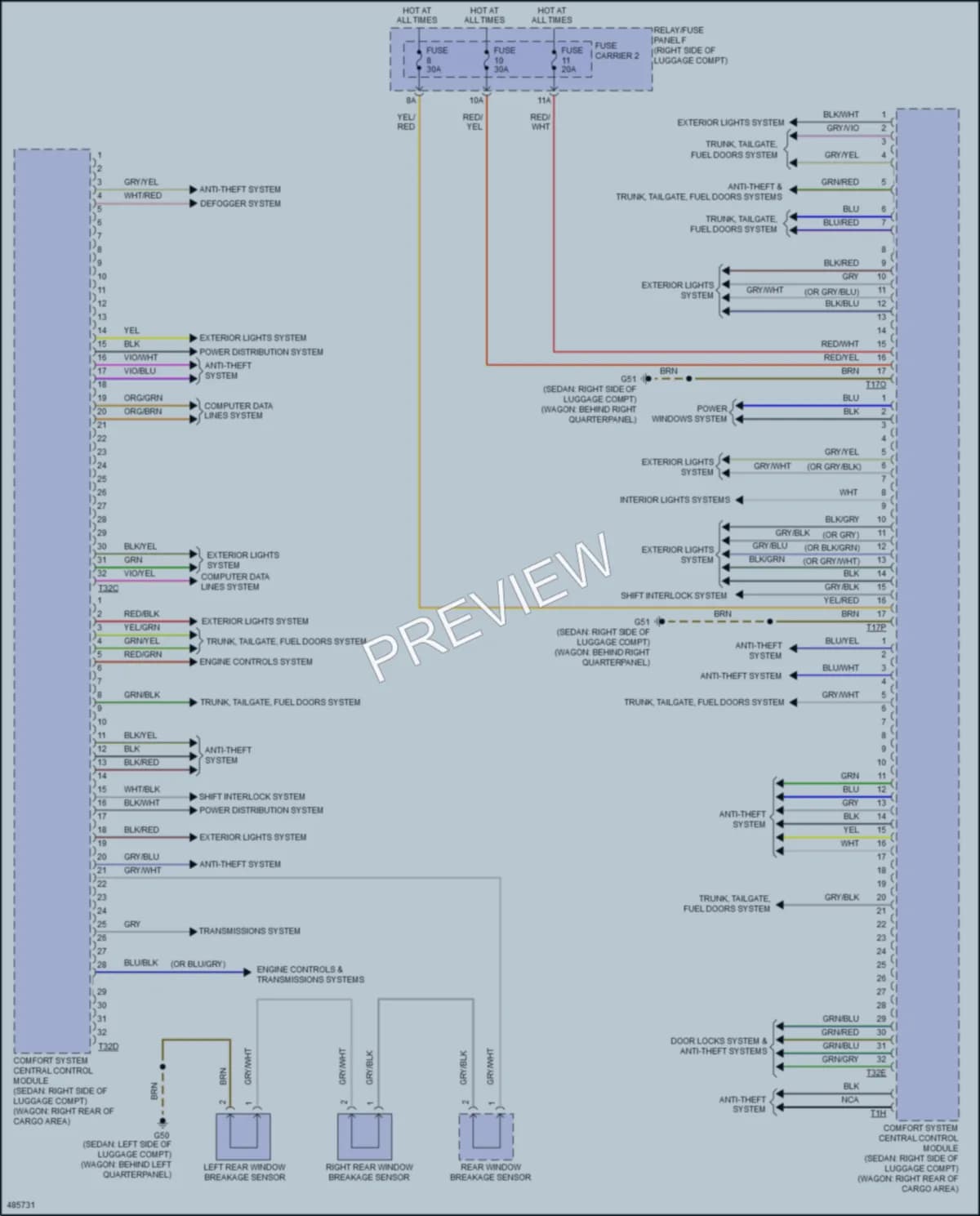 2016 Audi A4allroad Body Control Modules wiring diagram preview