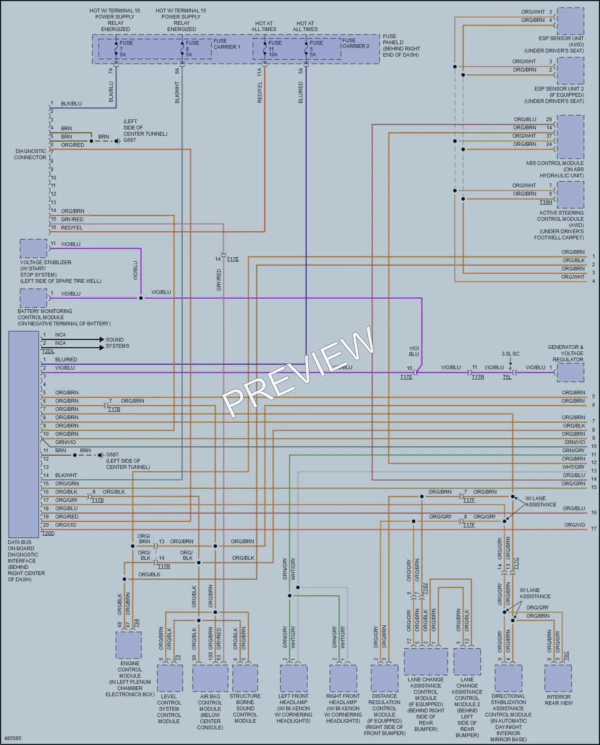 2016 Audi A4allroad Computer Data Lines wiring diagram preview