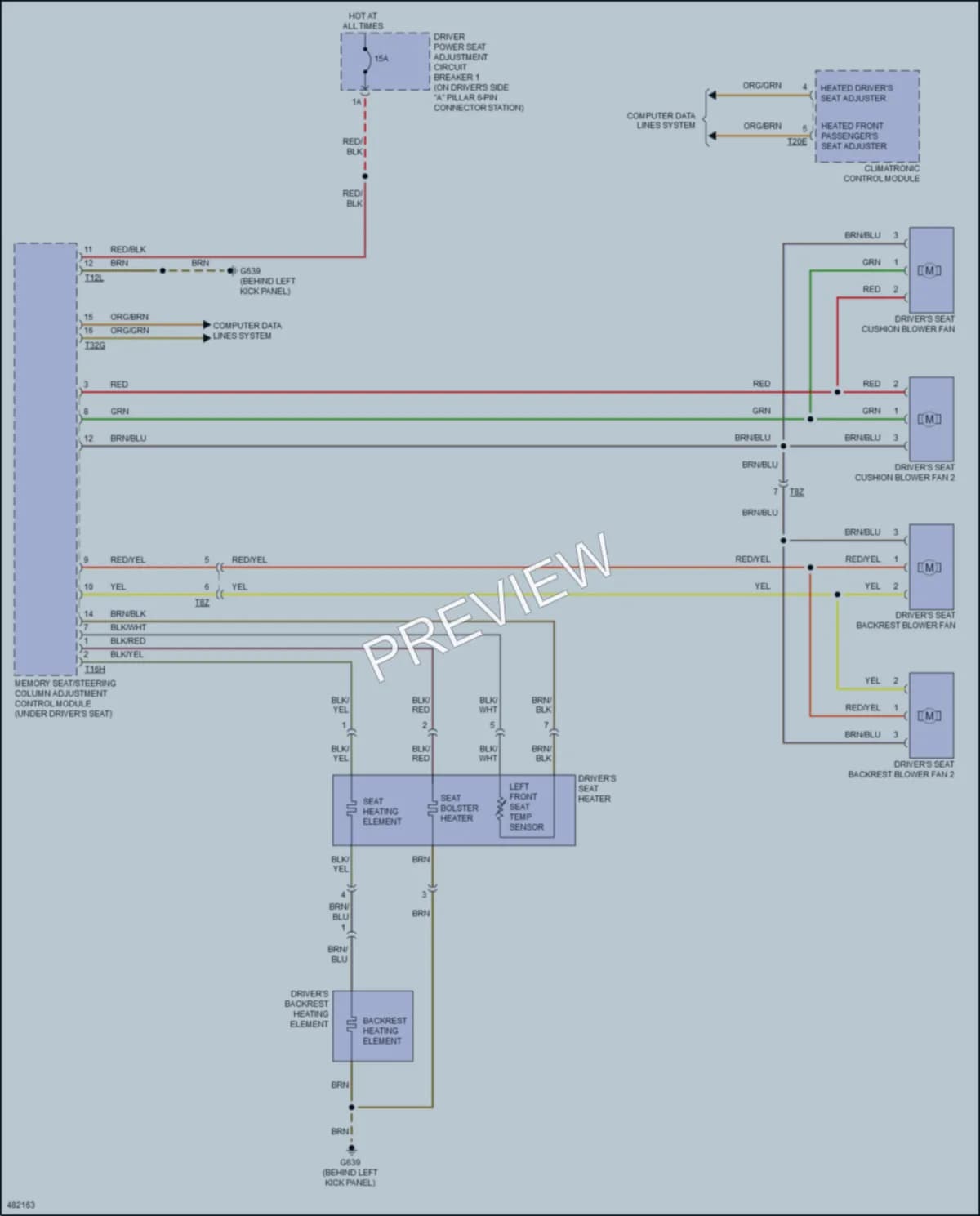 2016 Audi A4allroad Power Seats wiring diagram preview