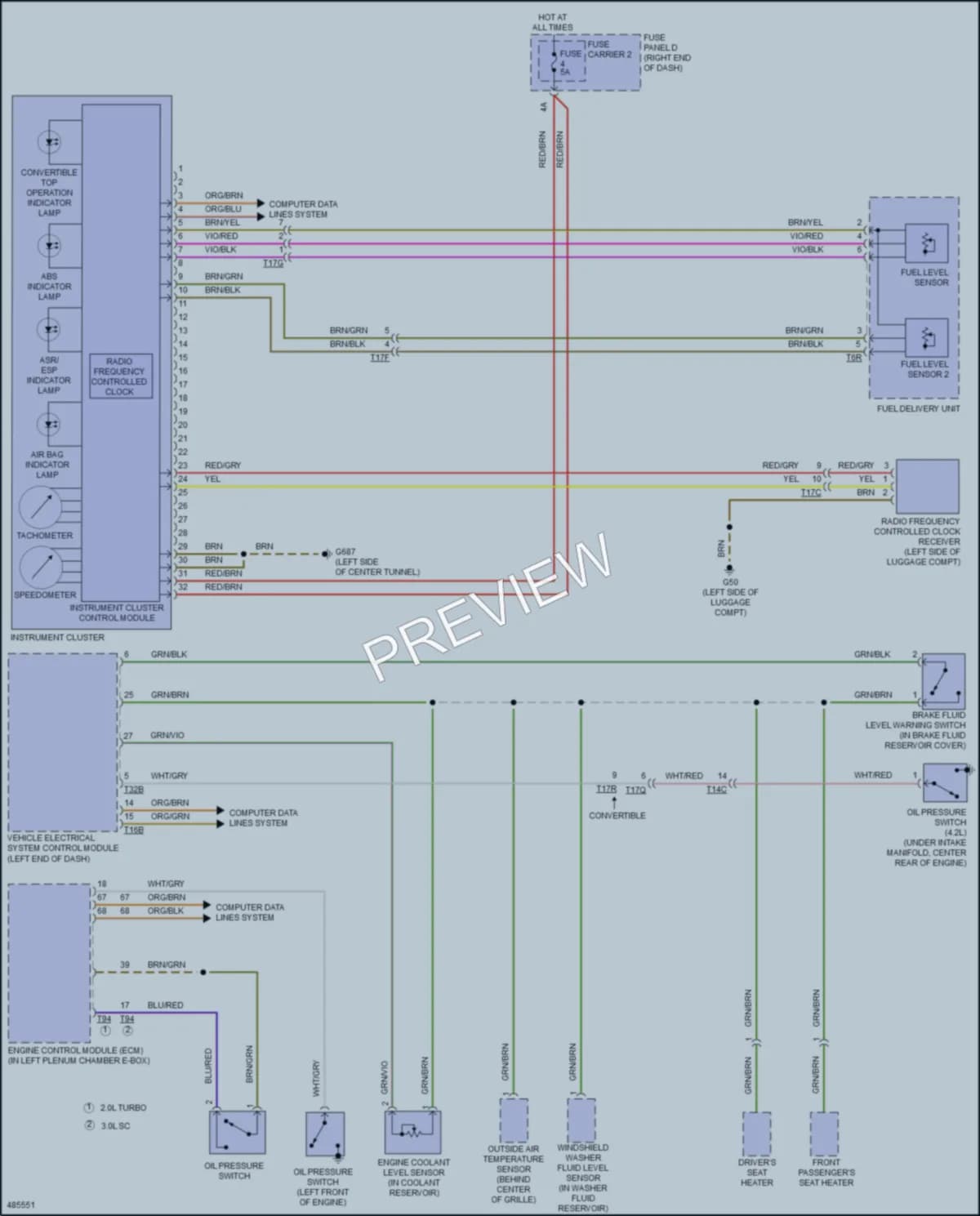 2016 Audi A5 Instrument Cluster wiring diagram preview