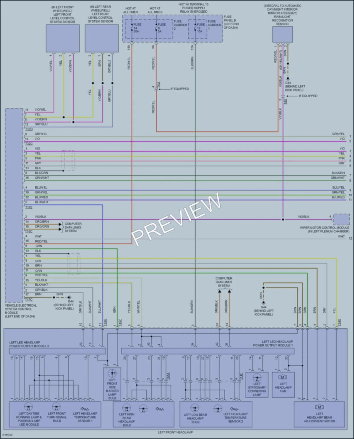 2016 Audi A6 Headlights wiring diagram preview