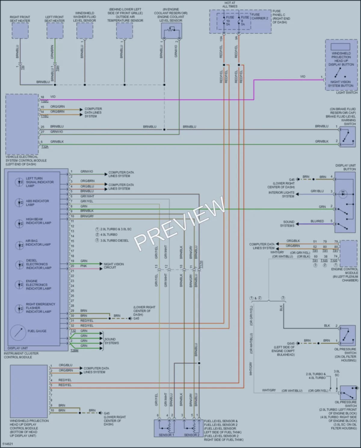 2016 Audi A6 Instrument Cluster wiring diagram preview