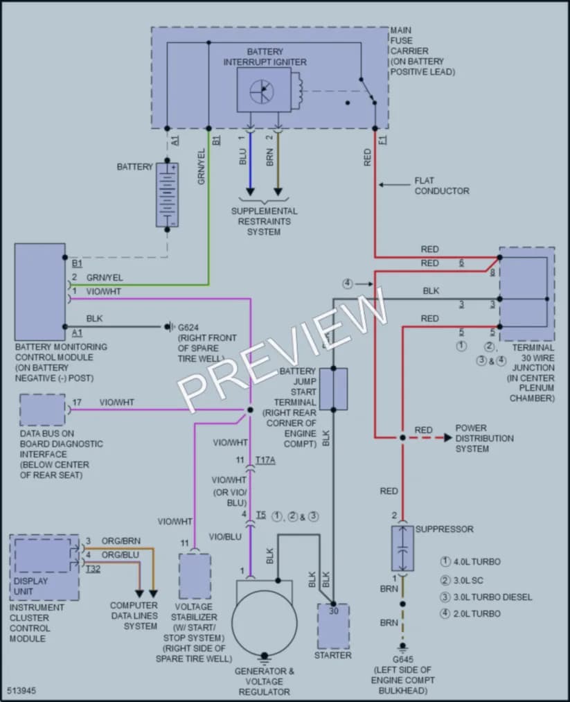 2016 Audi A6 Starting Charging wiring diagram preview